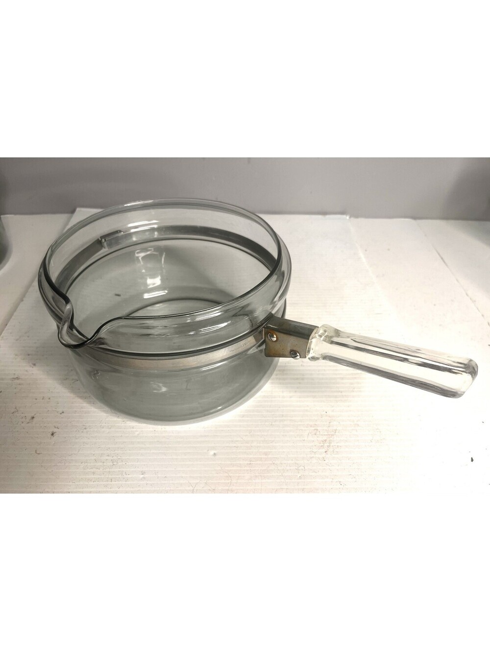 Pyrex Flameware 6324-B Blue with Green Stamp Saucepan ( no lid )